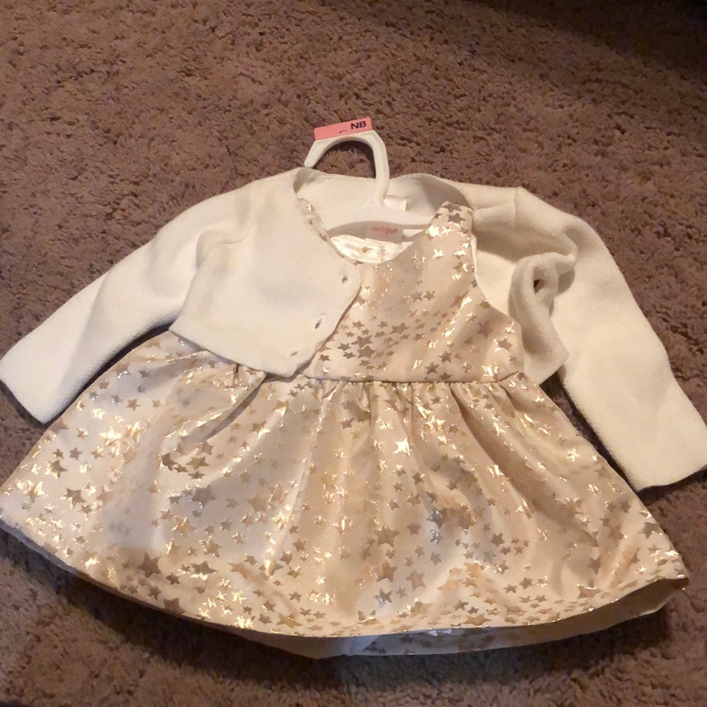 Cat and Jack dress and sweater newborn
